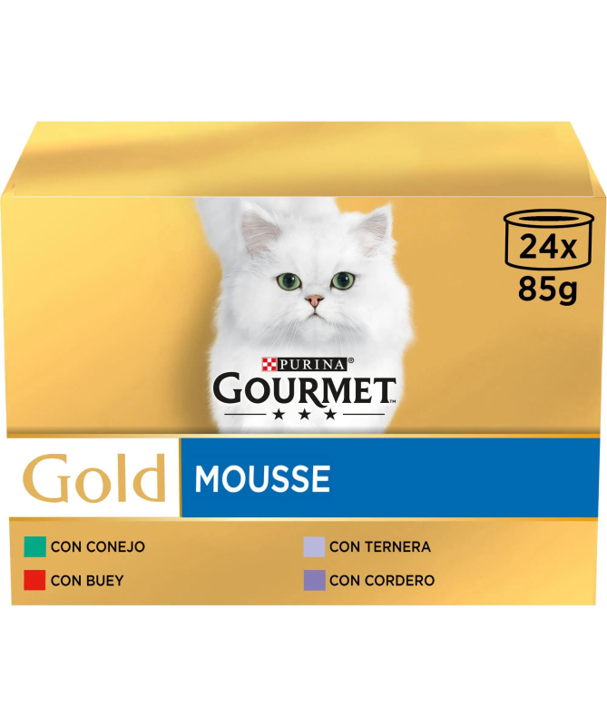 GOURMET GOLD MOUSSE TERNERA CAJA 24X85GR MULTIPACK – foto del producto subproductos bruta brutas GOURMET GOLD MOUSSE TERNERA CAJA 24X85GR MULTIPACK – foto del producto subproductos bruta brutas