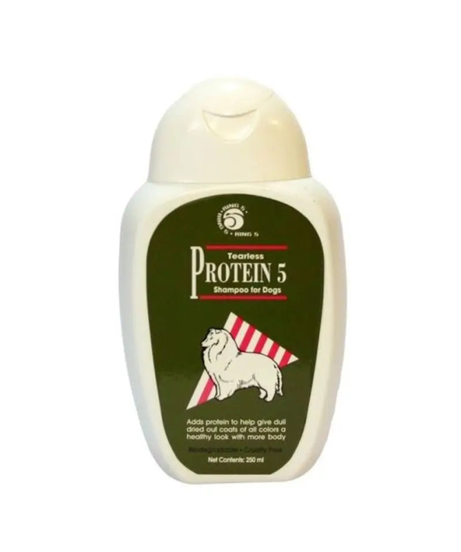 CHAMPU PROTEINA 5 PERROS 250ML – foto del producto champu proteina perros
