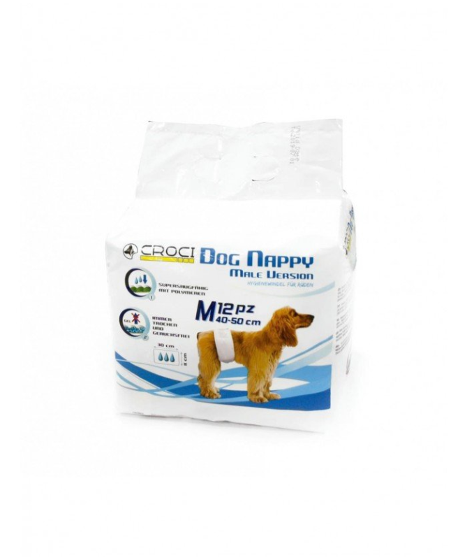 DOG NAPPY PA AL PARA PERRO MACHO M 40 50CM 12UDS – foto del producto dog nappy perro