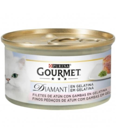 GOURMET DIAMANT LAMINAS ATUN GAMBAS GELAT 24X85GR – foto del producto gambas bruta gourmet