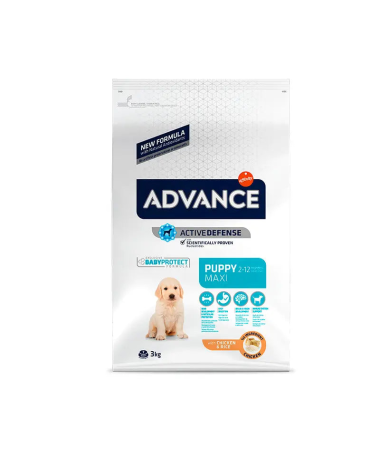 ADVANCE CANINE PUPPY MAXI POLLO ARROZ 3KG – foto del producto sulfato vitamina proteínas