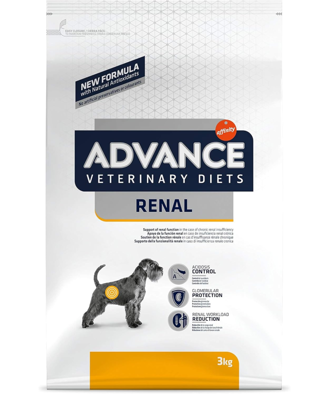 ADVANCE VETERINARY CANINE RENAL FAILURE 3KG – foto del producto deshidratado proteína maíz