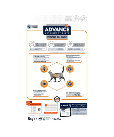 ADVANCE VET FELINE ADULT WEIGHT BALANCE 8KG – foto del producto proteína sulfato proteínas
