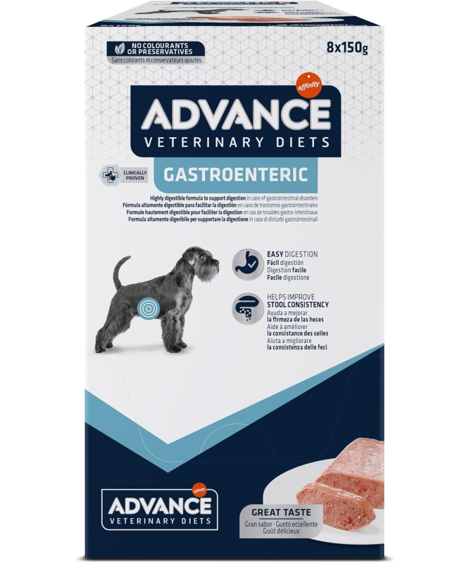 ADVANCE VET CANINE GASTROENTERIC POUCH 8X150GR – foto del producto bruta subproductos pollo ADVANCE VET CANINE GASTROENTERIC POUCH 8X150GR – foto del producto bruta subproductos pollo