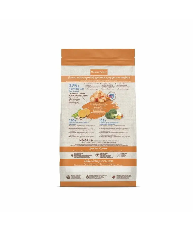 NATURE S VARIETY FELINE ADULT STER SALMO 1 25KG – foto del producto proteína deshidratada sulfato