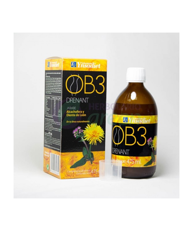 OB3 DRENANTE JARABE 475ML – foto del producto vegetal concentrado hoja