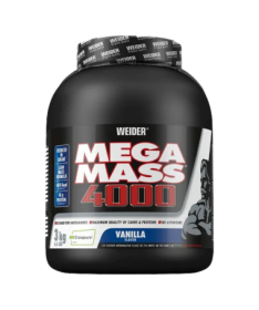 WEIDER MEGA MASS 4000 VAINILLA 4KG – foto del producto leche proteína ácido