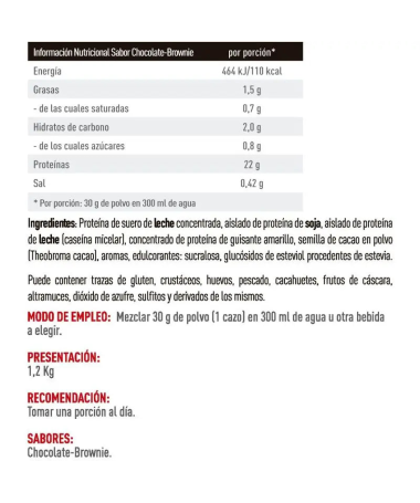 FUSION PROTEIN CHOCOLATE BROWNIE 1 2KG – foto del producto proteína leche aislado