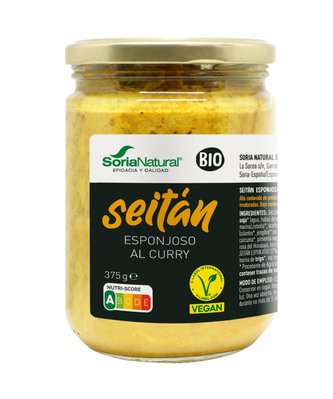 SEITAN ESPONJOSO AL CURRY 375GR – foto del producto curry sal soja