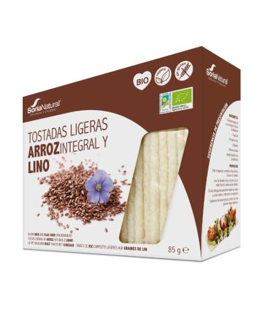 TOSTADAS DE ARROZ INTEGRAL Y LINO 85GR BIO – foto del producto integral arroz lino
