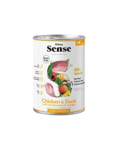 DIBAQ SENSE POLLO Y PATO PERRO ADULTO LATA 380G SG – foto del producto pollo pato frescas