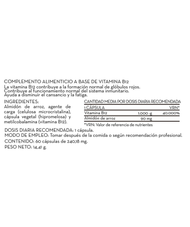 VITAMINA B12 100MCG 120COMP ELEMENTALES – foto del producto vitamina b12 100mcg