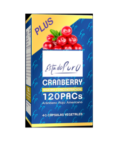 CRANBERRY 120 PACS 40CAP ESTADO PURO – foto del producto pacs cranberry cápsula