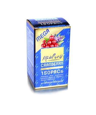 CRANBERRY MEGA150 PACS 40CAP ESTADO PURO – foto del producto pacs extracto seco