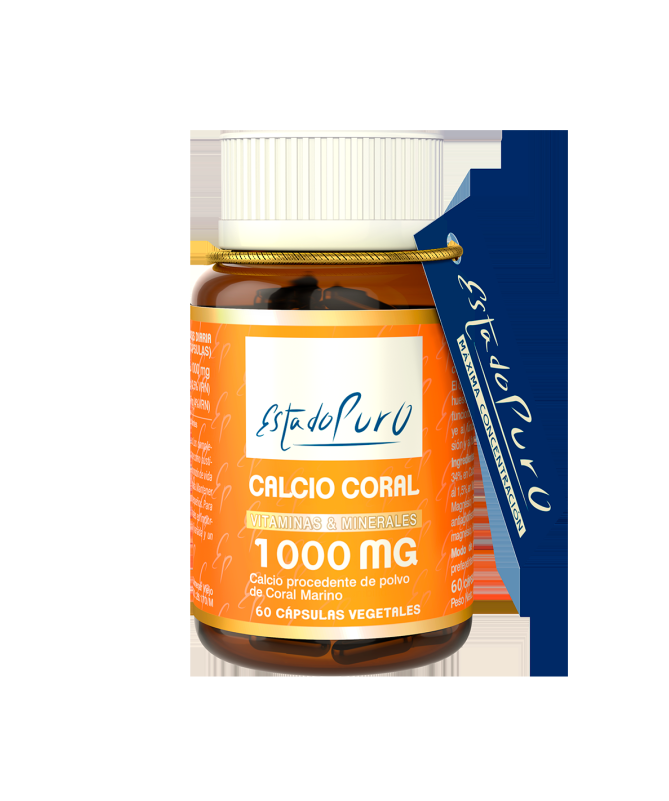CALCIO CORAL 1000MG 60CAP ESTADO PURO – foto del producto calcio coral cápsula