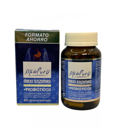 MAXI ENZIMAS CON PROBIOTICOS 40CAP ESTADO PURO – foto del producto enzimas cápsula digestivas
