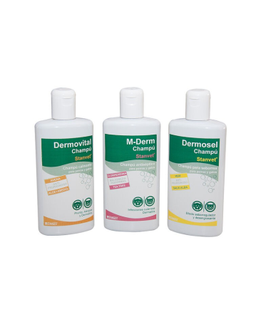 CHAMPU M DERM PERROS Y GATOS 250ML – foto del producto champu derm perros