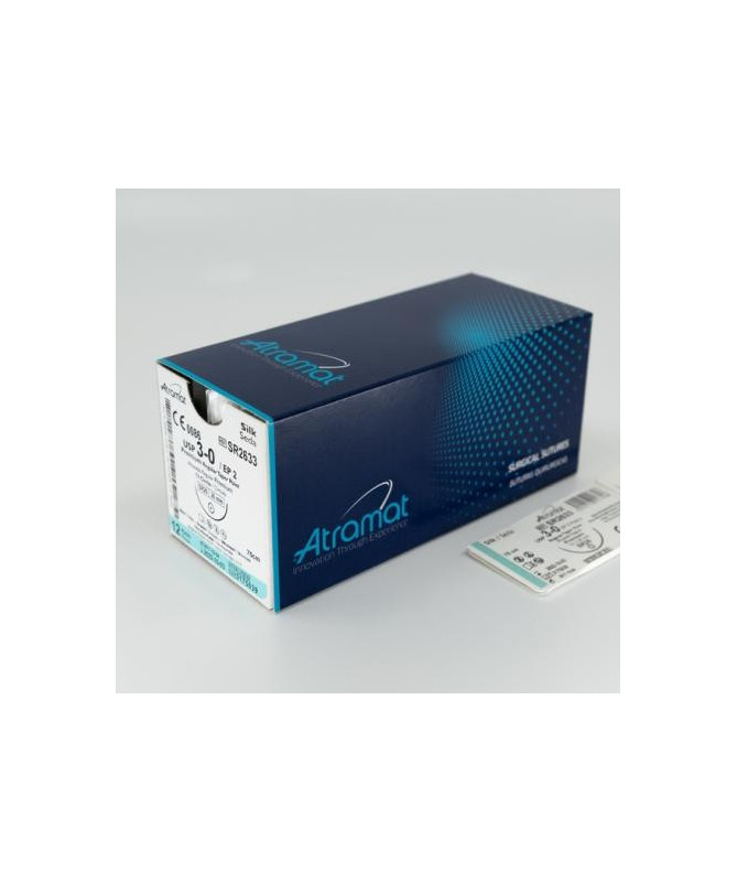 SEDA 2/0 AG.TRIANGULAR 1/2 26MM H75CM NEGRO 12UD