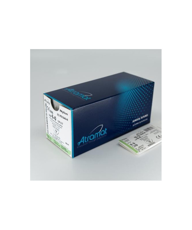 NYLON 3/0 AG.TRIANGULAR 1/2 26MM H75CM NEGRO 12UD